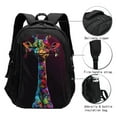 thumbnail image 3 of Disketp Neon Psychedelic Giraffe Mochila de Viaje Estampada para Laptop con Puerto de Carga USB, Mochila Impermeable para Computadora – Regalo para Hombres y Mujeres, 3 of 7