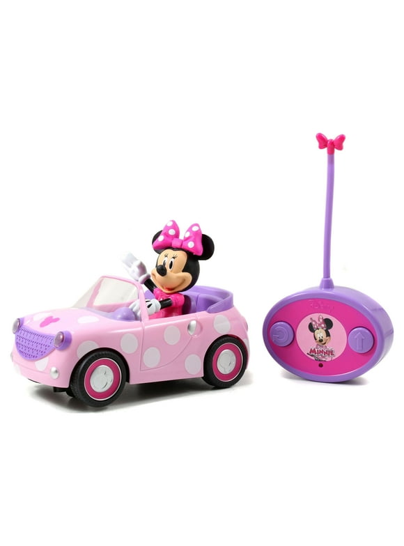 Jada Toys Disney Minnie Mouse Roadster Battery Powered RC Radio Control Car, 6oz