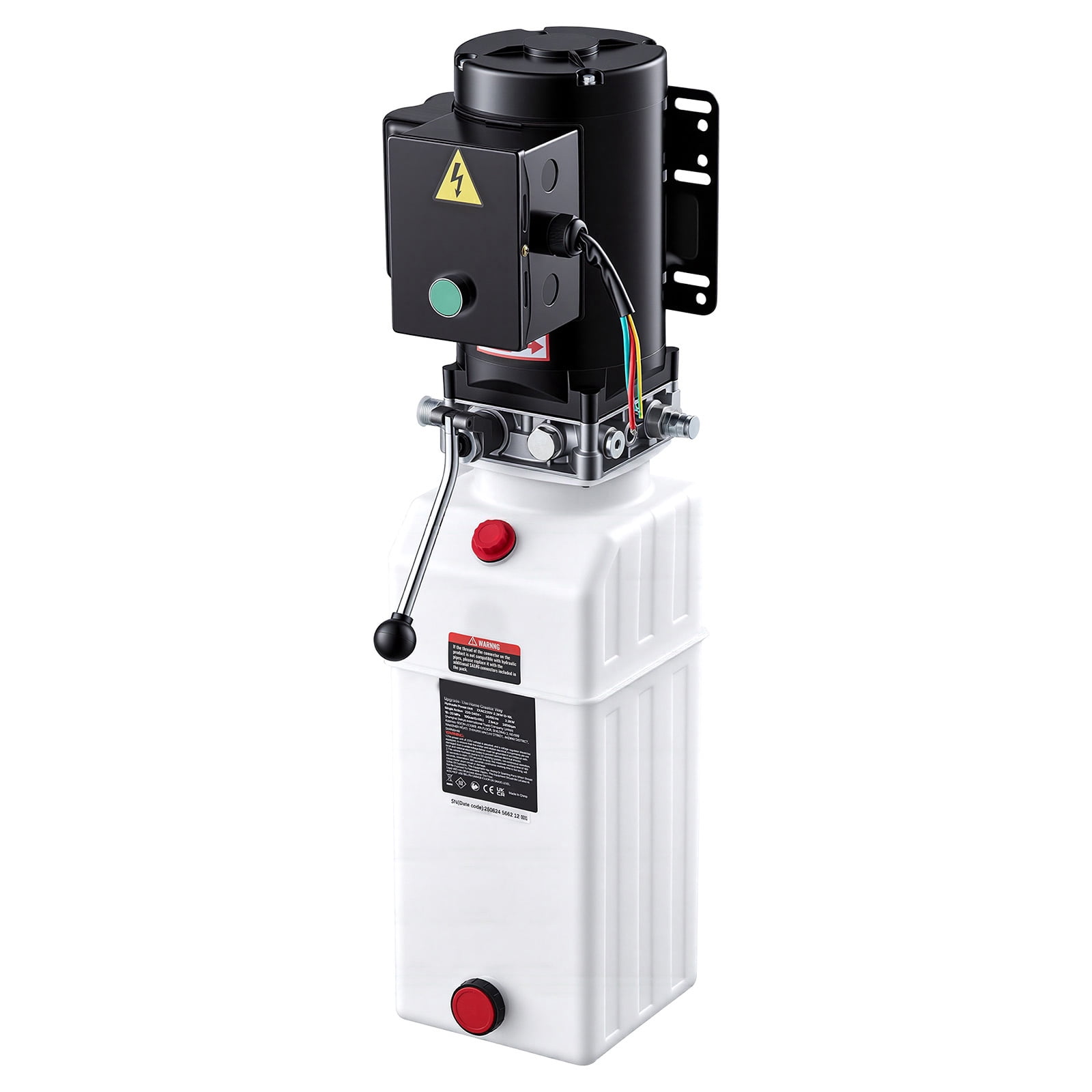 KFFKFF 10 Quart Hydraulic Pump, 2.2KW Motor for Dump Trailer, Single Acting Unit with 3200 PSI Max Pressure, 1.7 GPM Flow Rate, AC220-240V Power Unit for Vertical Installation