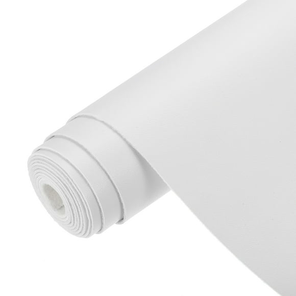 Uxcell Cuero Sintético de 0.4 Yardas de Longitud y 1mm de Grosor para Sofás, Bolsas y Manualidades, Blanco