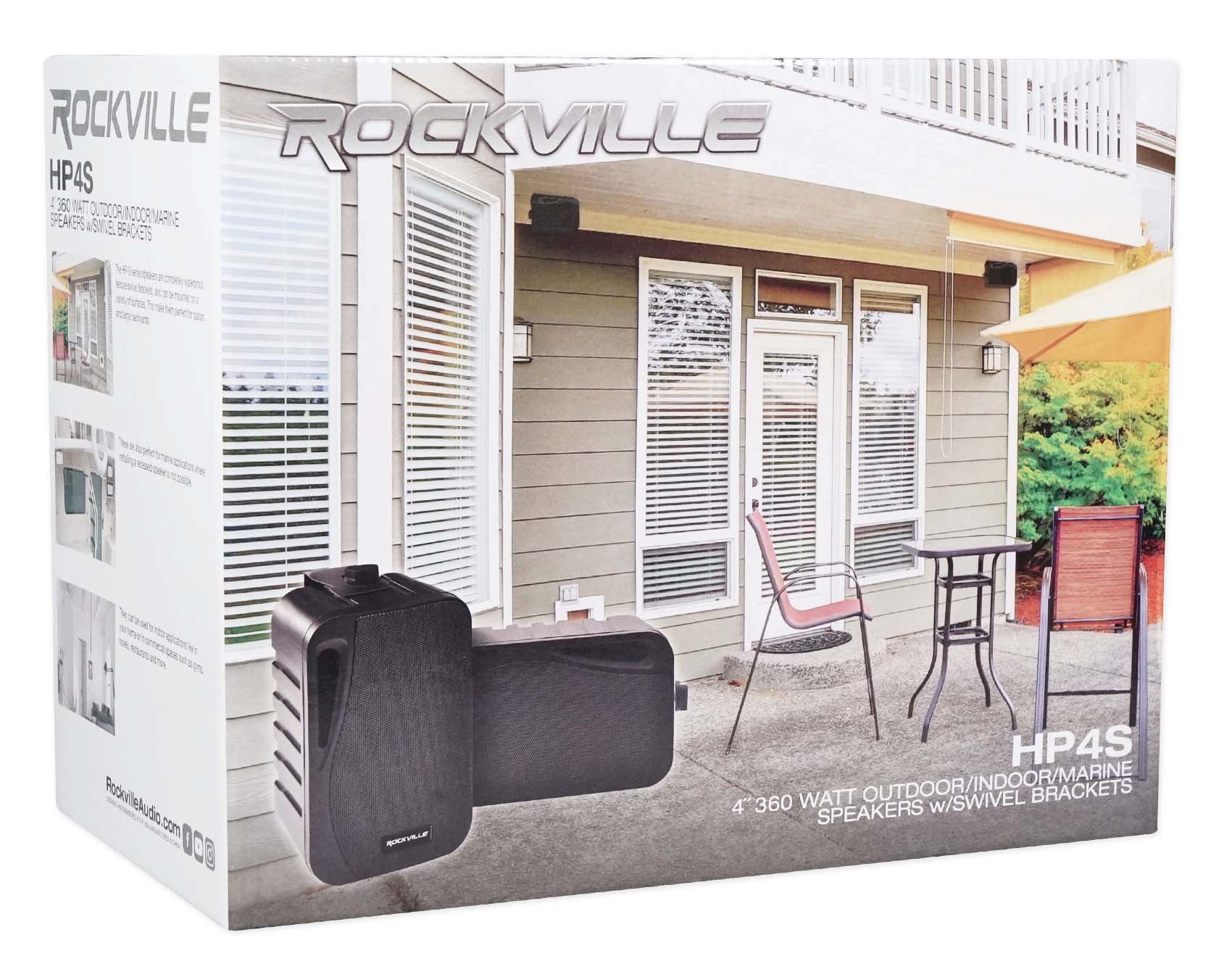 10) Rockville HP4S Black 4" Outdoor/Indoor Home Theater Patio Swive Speakers