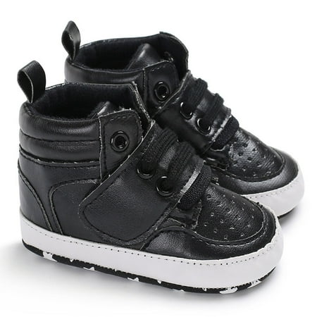 

Huesdet Baby Boys Girls Oxford Shoes Leather Wedding Loafers Toddler Baptism Dress Shoes First Walking Flat Lazy Crib Shoe(Black 0-6 Months)