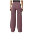 thumbnail image 3 of vigerkar Women's Yoga Pants Workout Leggings Stretchy Casual Pants Stretch Wide Leg Pants with Pockets Light Purple, XXL, 3 of 7