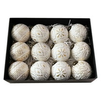 JVBTVB 12 Pack 3 Inch Vintage Christmas Ball Ornaments for Xmas Tree Home Party Decor - Boxed Set Hanging Pendant Baubles