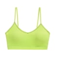 thumbnail image 2 of Lumtrix Womens Scoop Neck Sports Bra Spaghetti Straps Camisole Solid Color Summer Tops for Gym Yoga Fluorescent Green L, 2 of 3