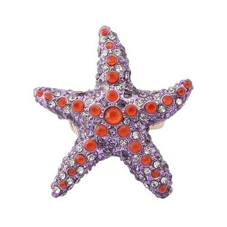 Betsey Johnson Women's Mermaid Jewels Starfish Cocktail Stretch Ring