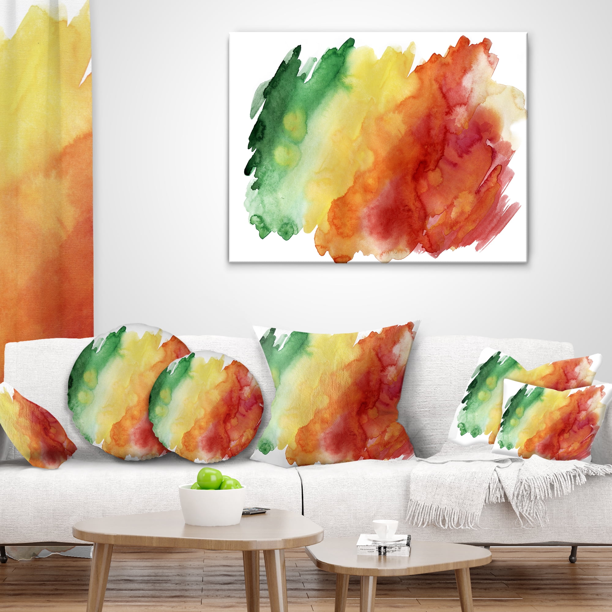 Designart Color Explosion - Abstract Throw Pillow - 12x20