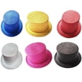 thumbnail image 2 of Sombrero de copa dorado y rosa para fiesta de Halloween, sombrero de jazz, sombrero de copa para niños, sombrero de mago, sombrero negro para espectáculos de baile y maquillaje., 2 of 5