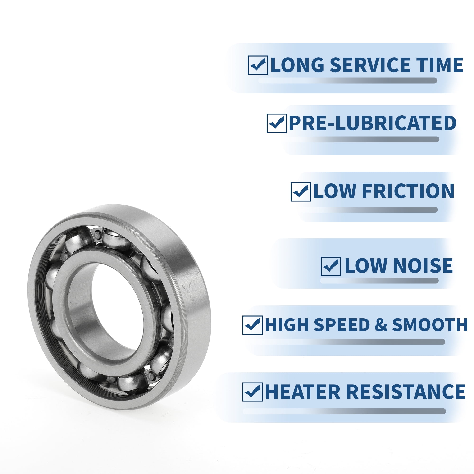 Unique Bargains 6207 Deep Groove Ball Bearings P6 35x72x17mm Lubricated Bearings Open Type Silver Tone Scooter Skateboard Wheel