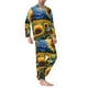 thumbnail image 2 of Balery Starry Sky Sunflower Pijama para Hombre de Dos Piezas con Manga Larga, Conjunto de Dormir y Descanso Suave con Bolsillos-Large, 2 of 7