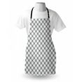 thumbnail image 3 of Plaid Apron Monochromatic Diagonal Pattern with Checks and Stripes Dashed Lines Celtic Classic, Unisex Kitchen Bib Apron with Adjustable Neck for Cooking Baking Gardening, Black White, by Ambesonne, 3 of 3
