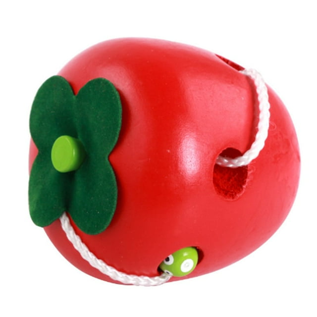 Kids Developing Intelligence Educational Toys Wooden Strings Caterpillars Eat Fruit Puzzle