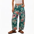 thumbnail image 2 of VBVC Women's Floral Paisley Print Barrel Jeans , High Waisted Denim Pants For Women,Ladies' Baggy Washed Trousers with Pockets,Navy,S-2XL, 2 of 10