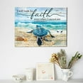 thumbnail image 3 of Scripture Holy Bible Wall Art Teal Sea Turtle Walk by Faith Canvas Print Quotes Framed Artwork Blue Ocean Beach Coast Scenery Poster Motivational Animal Large Wooden Wall Décor, 16 x 12 in, 3 of 5