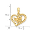 thumbnail image 2 of 15.2mm 14k Solid Yellow Gold Polished Fancy Love Heart and Butterfly Angel Wings Charm Pendant Necklace for Women, 2 of 2
