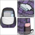 thumbnail image 4 of Purple and Black Checkered Pattern 17" School Backpacks for Teens,Waterproof Oxford Fabric,S-Shape Padded Straps for School,Travel,Hiking,Camping, 4 of 6