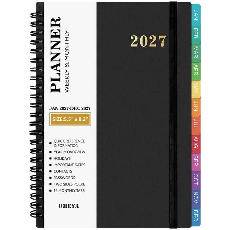 OMEYA 2027 Weekly and Monthly Planner, 5.5x8.2in photo 1