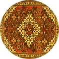 thumbnail image 1 of Ahgly Company Indoor Round Persian Yellow Traditional Area Rugs, 5' Round, 1 of 4