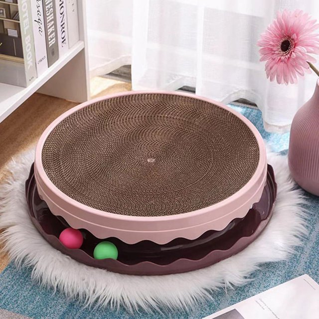 cat scratcher toy cat scratch pad toy cat scratcher cardboard toy cat ball scratcher toy cat scratching lounge bed Cat Scratcher Toy PET Resin Double Layer Wearproof Large Space ANGGREK DI2111