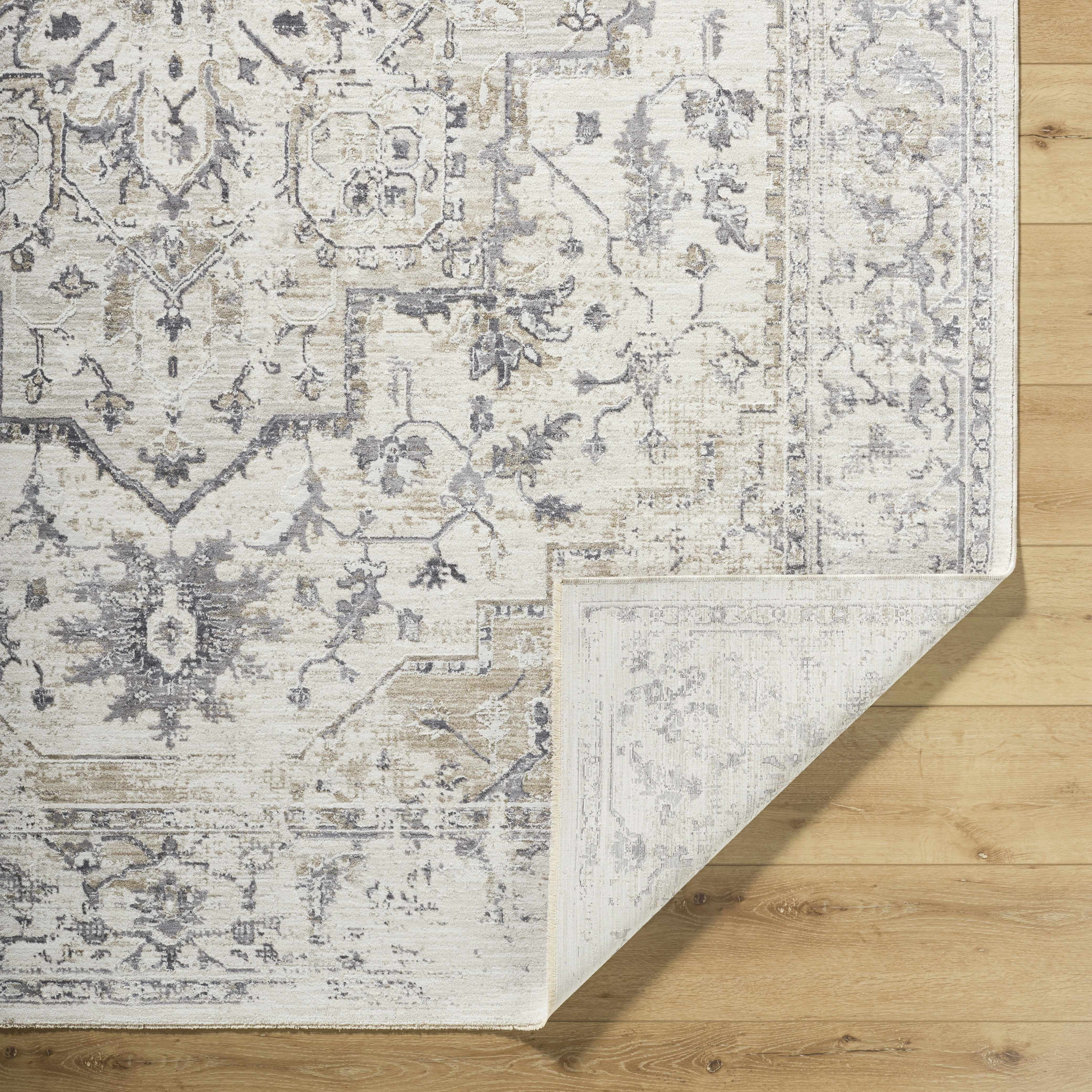 Hauteloom Alissa Living Room, Bedroom Area Rug - Traditional - Cream, Charcoal, Ivory - 7'10" x 10'2"