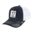 thumbnail image 2 of Unisex Embroidered Golf, 6-Panel Trucker Hat, Black/Black, Adjustable Fit, 2 of 2