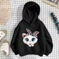 thumbnail image 3 of Hoodies for Girls Lightweight Drop Shoulder Graphic Print Hooded Long Sleeve Pullover Top Casual Wear Girls Sweatshirts Black 18 Months-24 Months, 3 of 3
