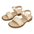thumbnail image 5 of Splozh Chaussures de Robe pour Petites Filles Sandales à Talons Bas pour Filles avec Bride Simple Mignonnes pour les Vacances d'Été et les Spectacles Or, 6-7 Ans, 5 of 5