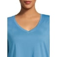 thumbnail image 4 of Terra & Sky Women's Plus Size V-Neck Tee with Long Sleeves, 4 of 5