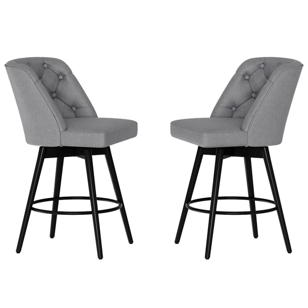 Yeshouse Taburetes de bar giratorios con respaldo, juego de 2 taburetes de bar de 66 cm de altura, sillas modernas para isla de cocina y bar en casa