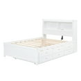 thumbnail image 5 of Full Wood Platform Bed Mattress Foundation with Trundle, Drawers and USB Plugs, Bed Frame Storage Bed w/ Wooden Slats for Boy Girl, No Box Spring Needed, Easy Assembly, 5 of 9
