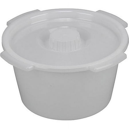 DMI Universal Plastic Bucket Toilet with Lid and Side Handles, Bedside Commode Bucket Replacement, Pail with Lid, 7 qt.