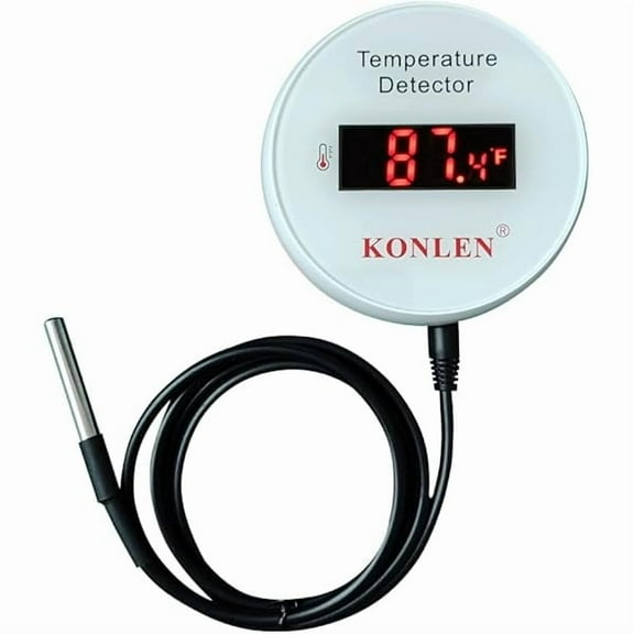 ZLCTuya WiFi Temperature Sensor with External 9.8ft Probe Cable, Smart Life Digital Thermometer Detector for Freezer Water Tank Pool Home Greenhouse, Upper Lower Temp Remote Alarm KONLEN