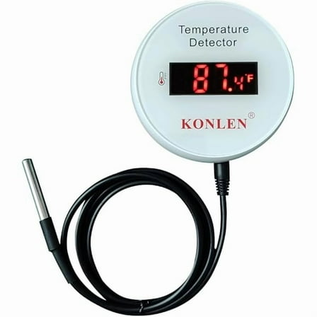 ZLCTuya WiFi Temperature Sensor with External 9.8ft Probe Cable, Smart Life Digital Thermometer Detector for Freezer Water Tank Pool Home Greenhouse, Upper Lower Temp Remote Alarm KONLEN
