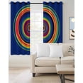 thumbnail image 2 of Colorful Circle Blackout Curtains for Bedroom/Living Room, Thermal Insulated Kitchen Curtains, Rainbow Modern Farmhouse Stripes Grommet Darkening Window Treatment Drapes 42"x63"x2, 2 of 8