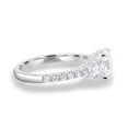 thumbnail image 3 of ESTE ORIGIN 2.25CT Oval Lab-Grown Diamond Oval Trilogy Engagement Ring in 10K White Gold Half-Pave Band for Women US 5.5, 3 of 7