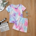 thumbnail image 2 of ibuvkizy Baby Girl Clothes Toddler Girl Short Clothing Sets,Toddler Kids Baby Girls Summer Short-sleeved Shorts Clothes Set,Summer Casual Top Tee Shirts,Gifts for Her, 2 of 9