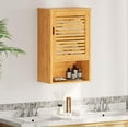 thumbnail image 2 of Bathroom Wall Cabinet, Wooden Medicine Cabinet with Single Door and Adjustable Inner Shelf, Bamboo Storage Cabinet Wall Mounted, Over The Toilet Hanging Cupboard, 15.7’’Lx7.8’’Wx23.6’’H, 2 of 10