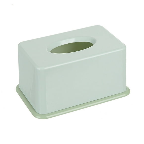 Caja de pañuelos de plástico simple para el hogar, baño, oficina, automóvil (verde)