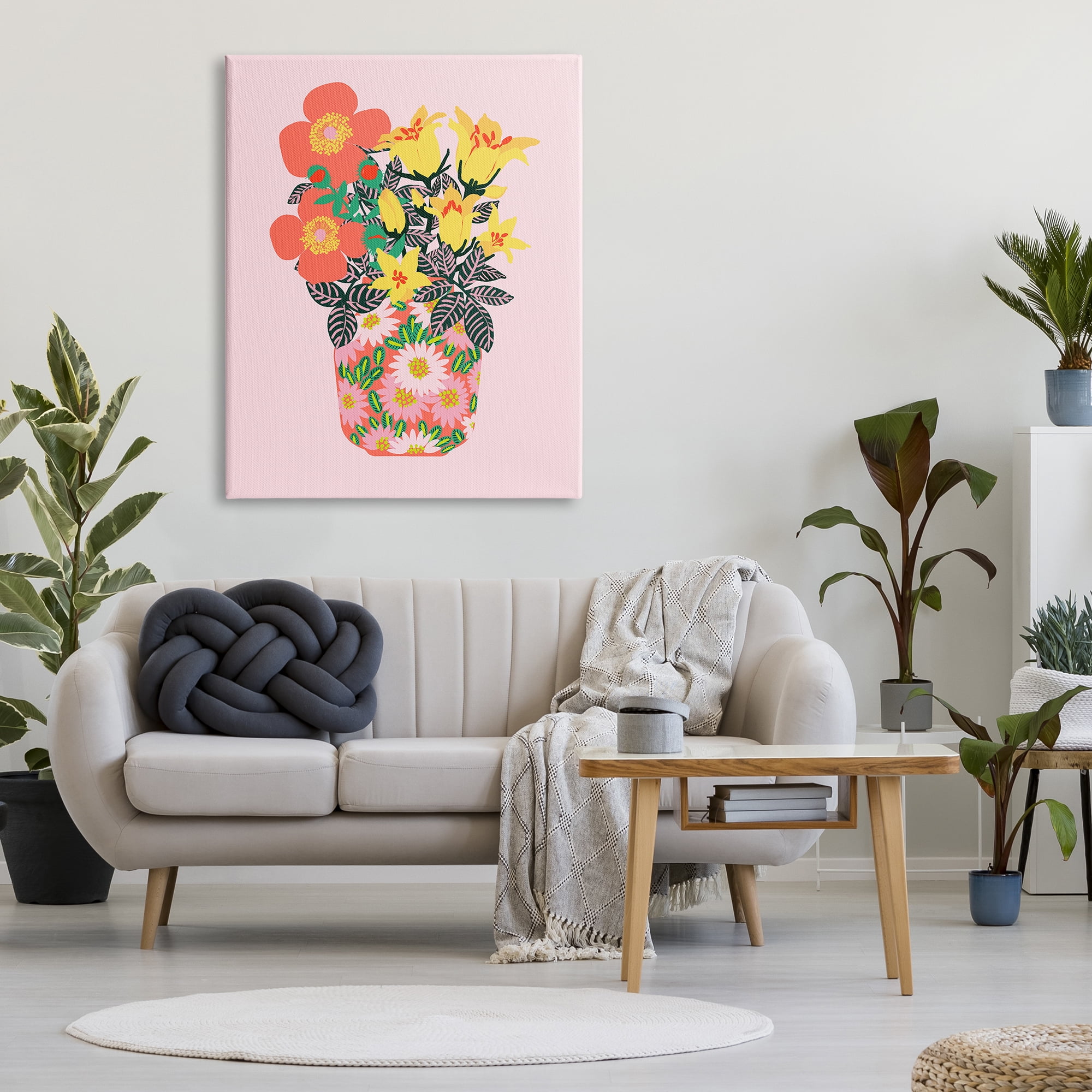 Stupell Industries Pink Modern Bouquet Botanical & Floral Painting Gallery Wrapped Canvas Art Print Wall Art, 36 x 48