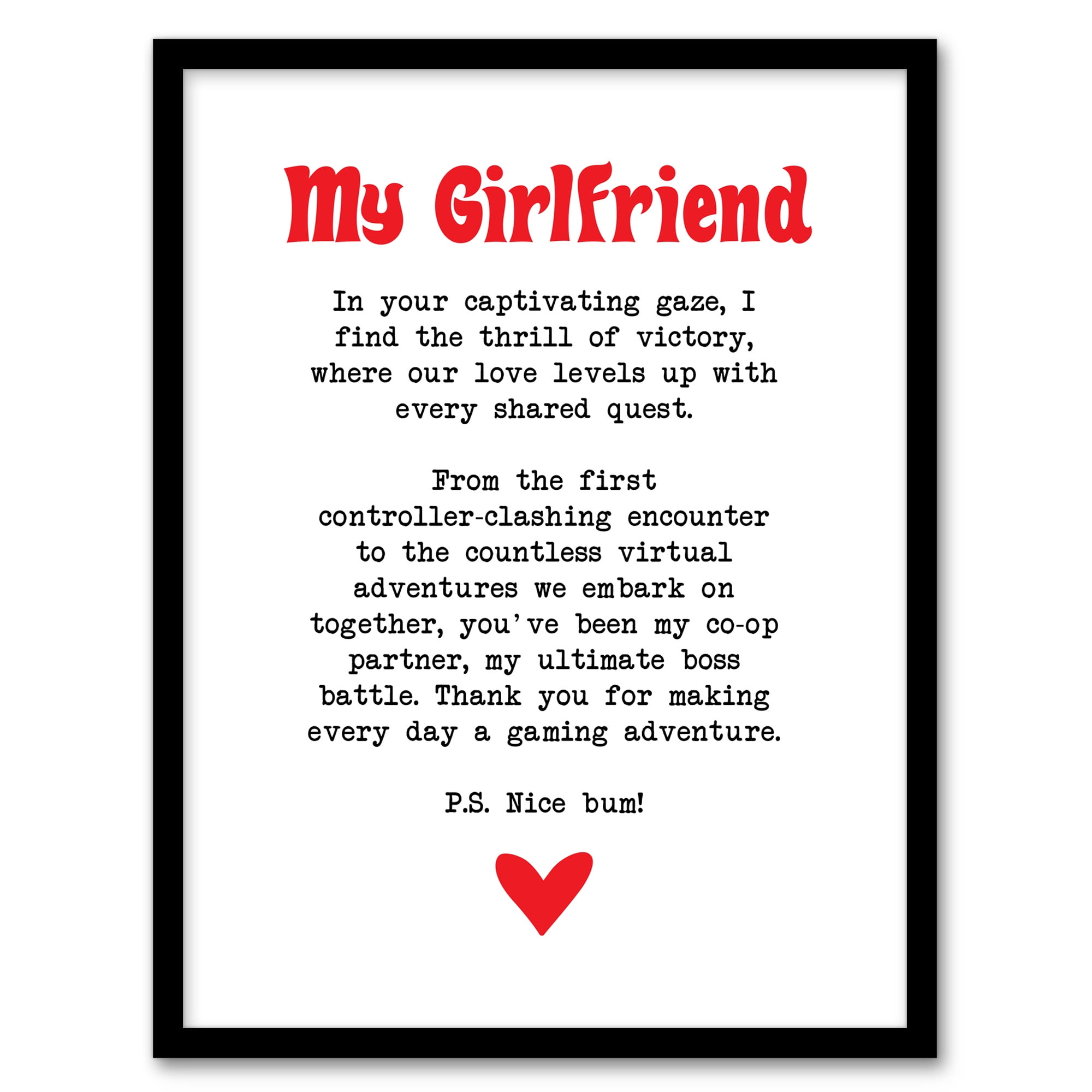 Artery8 Love Poem My Everything Boyfriend Romantic Poetry Bedroom Unframed  Wall Art Print Poster Home Decor Premium - Walmart.com, image size:2000x2000