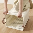 thumbnail image 5 of solautey Rolling Plastic Collapsible Laundry Basket Cube Storage Bin Box Organizer with Wheels Handle Durable Ventilated Foldable Hamper for Bedroom Dirty Clothes Large Capacity, 5 of 7