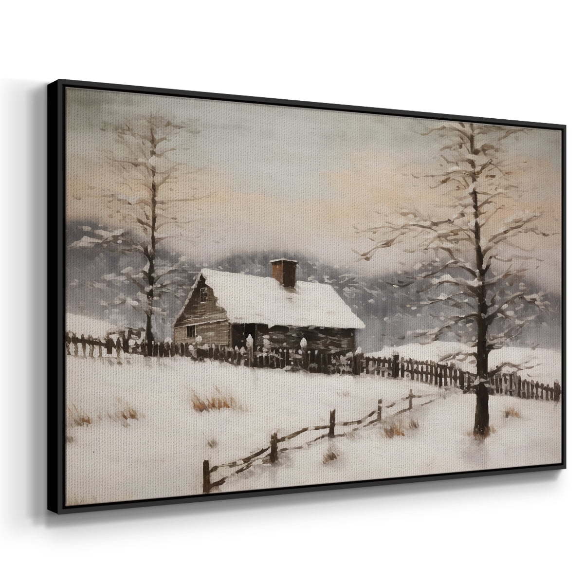 Vintage Landscape-II By Wexford Home Framed in Black Wood Gallery Wrapped Canvas 25 in. x 37 in.