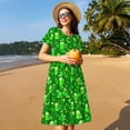 thumbnail image 4 of Honeii St Patrick's Day2 Print Women’s Short Sleeve Dress, Comfortable Casual Dress, Soft Polyester Spandex Blend, Stylish Everyday Wear for Summer, Perfect for Travel and Vacation, 4 of 6