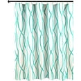 thumbnail image 1 of Extra Long Textured Fabric Shower Curtain 72 Inches Width by 84 Inches Length, Turquoise Dancing Printed Bathroom Curtains Machine Washable, 1 of 5