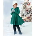 thumbnail image 3 of Girls Soft Cotton Jersey Long Sleeve Twirly Dress | Plum, 3 of 5