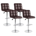 thumbnail image 1 of Costway Modern Swivel Bar Stools Set of 4 with Heavy-duty Metal Base & Footrest Back Brown, 1 of 8