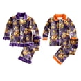 thumbnail image 3 of Conjunto de pijama de Halloween para niños y niñas, pantalones de manga larga con solapa, bonito estampado de calabaza, tela de seda de leche, 3 of 3