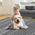 thumbnail image 5 of 2x7 Washable Runner Rug Hallway Non-Slip Low Pile No-Shedding Ultra Thin Indoor Geometric Printed Carpet Entryway Hallway Black, 5 of 9