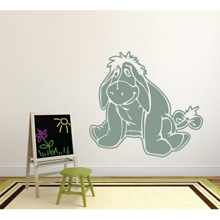 Eeyore Decals - Winnie The Pooh Eeyore Cartoon Characters Silhouette Baby Nursery Room Boy Girl Custom Wall Decal Vinyl Peel & Stick Sticker 12 Inches X 12 Inches