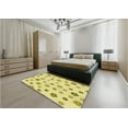 thumbnail image 4 of Ahgly Company Indoor Round Patterned Sun Yellow Area Rugs, 4' Round, 4 of 6
